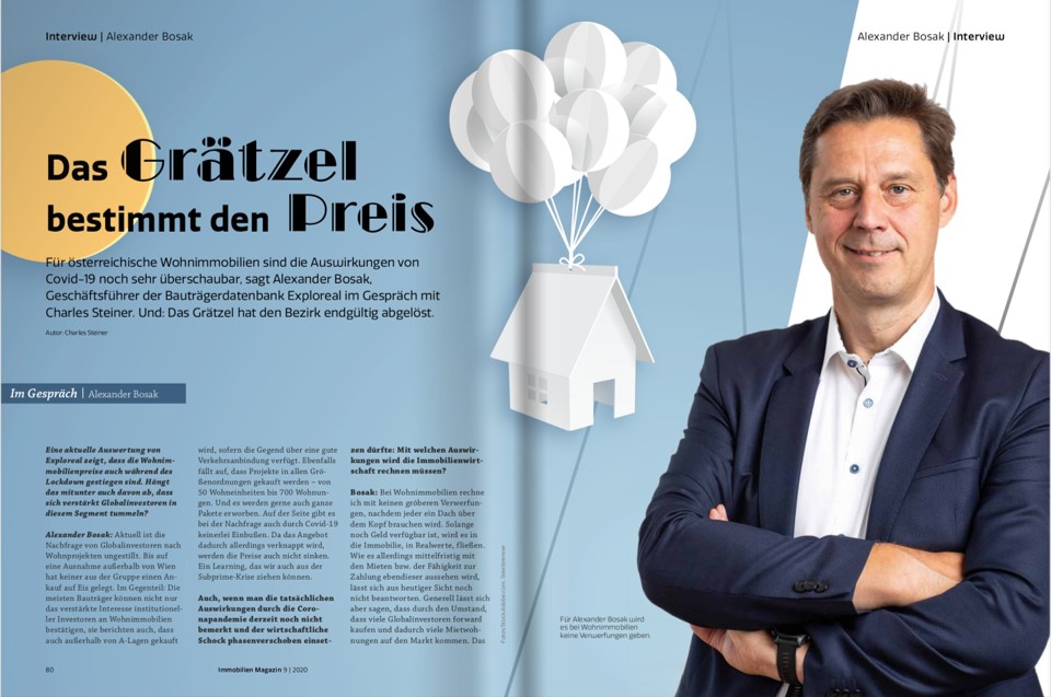 Alexander Bosak im Gespräch - in der Septemberausgabe des Immobilien Magazins