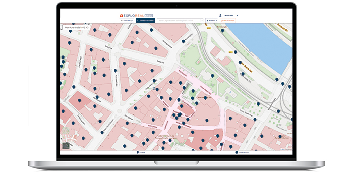 Screenshot Exploreal Search Wienkarte